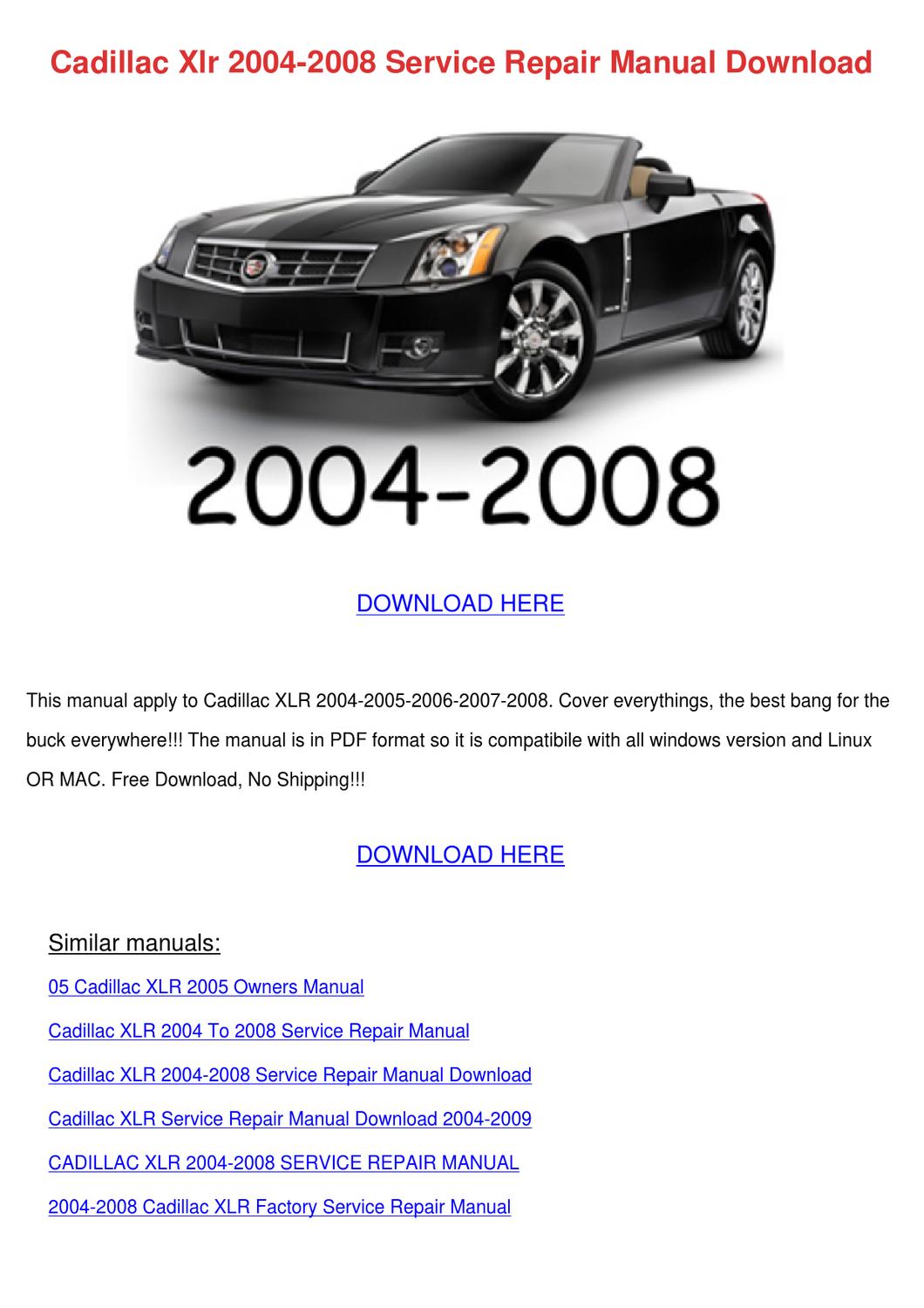 Cadillac Repair Manual Download